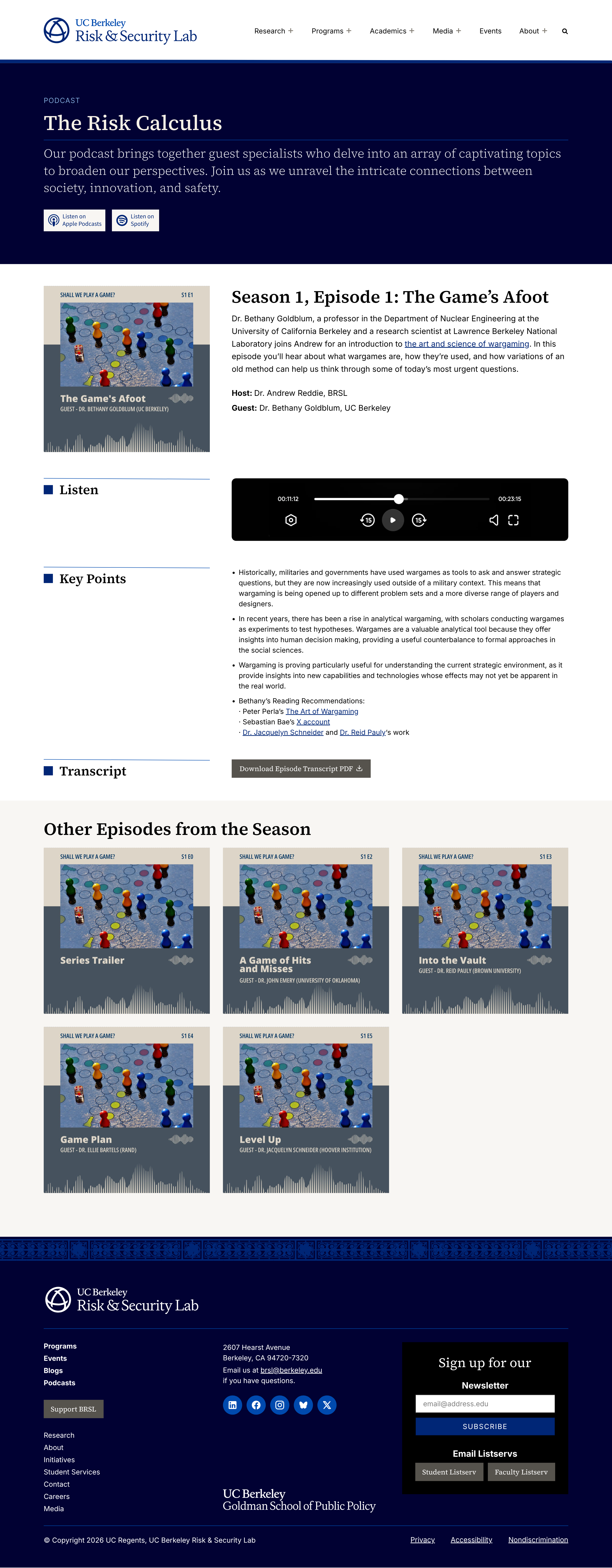 BRSL Website Design - Round 1 - Podcasts - Individual Episode Page