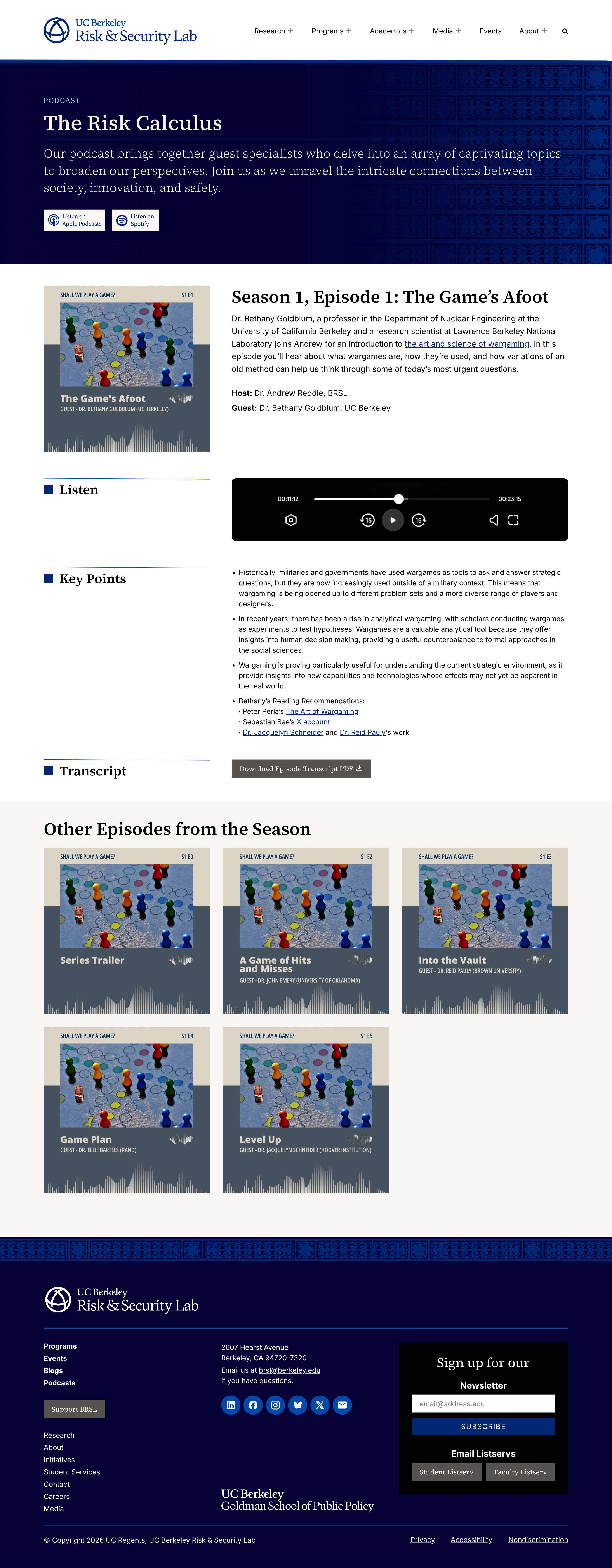 BRSL Website Design - Round 2 - Podcasts - Individual Episode Page