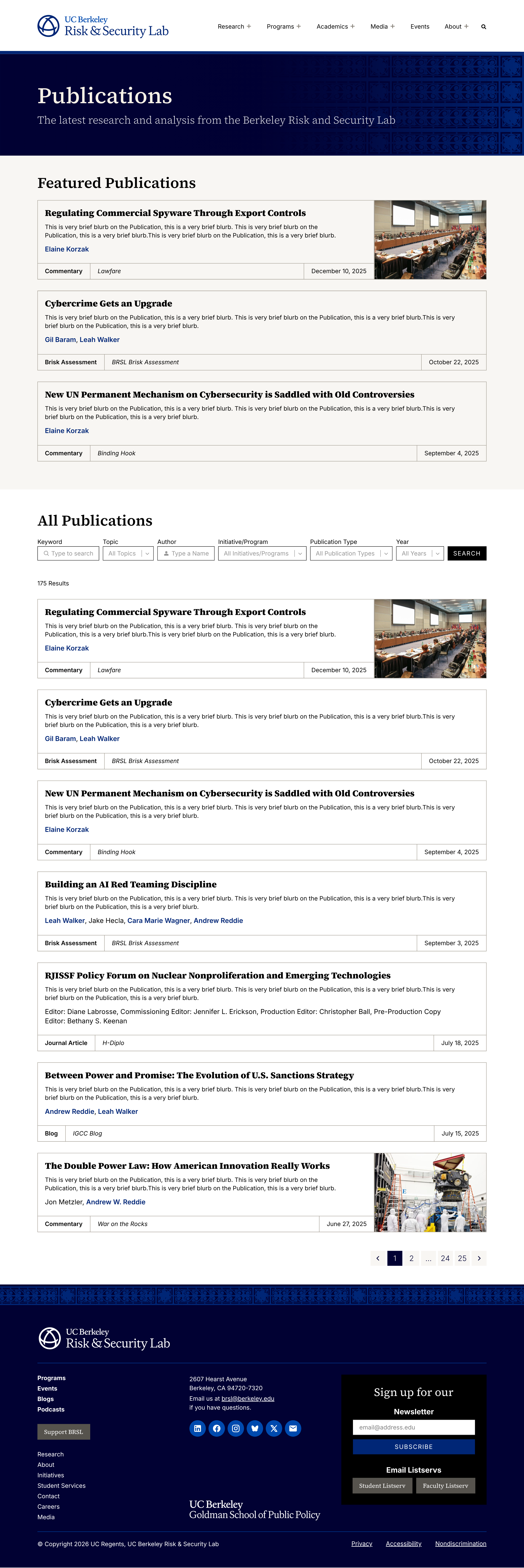 BRSL Website Design - Round 2 - Publications - Landing Page